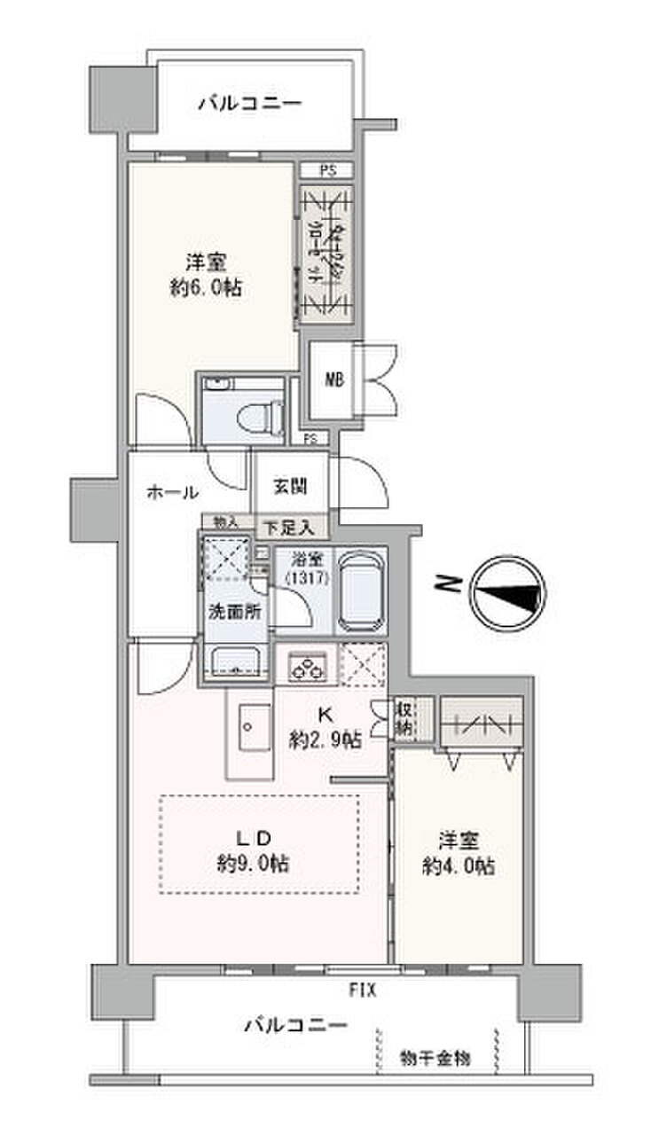 2LDK+ウォークインクローゼット！リビングは西向きで明るく暖かな日差しが入り込みます。