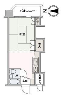 専有面積18.69㎡・ワンルームのため一人暮らし・投資用におすすめです