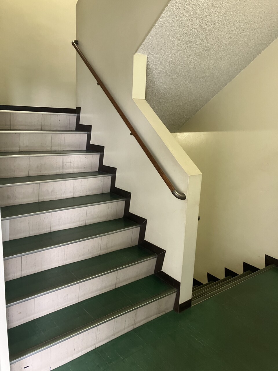 共用部分の屋内階段です。本住戸は3階のため上り下りがしやすく災害時も安心です。