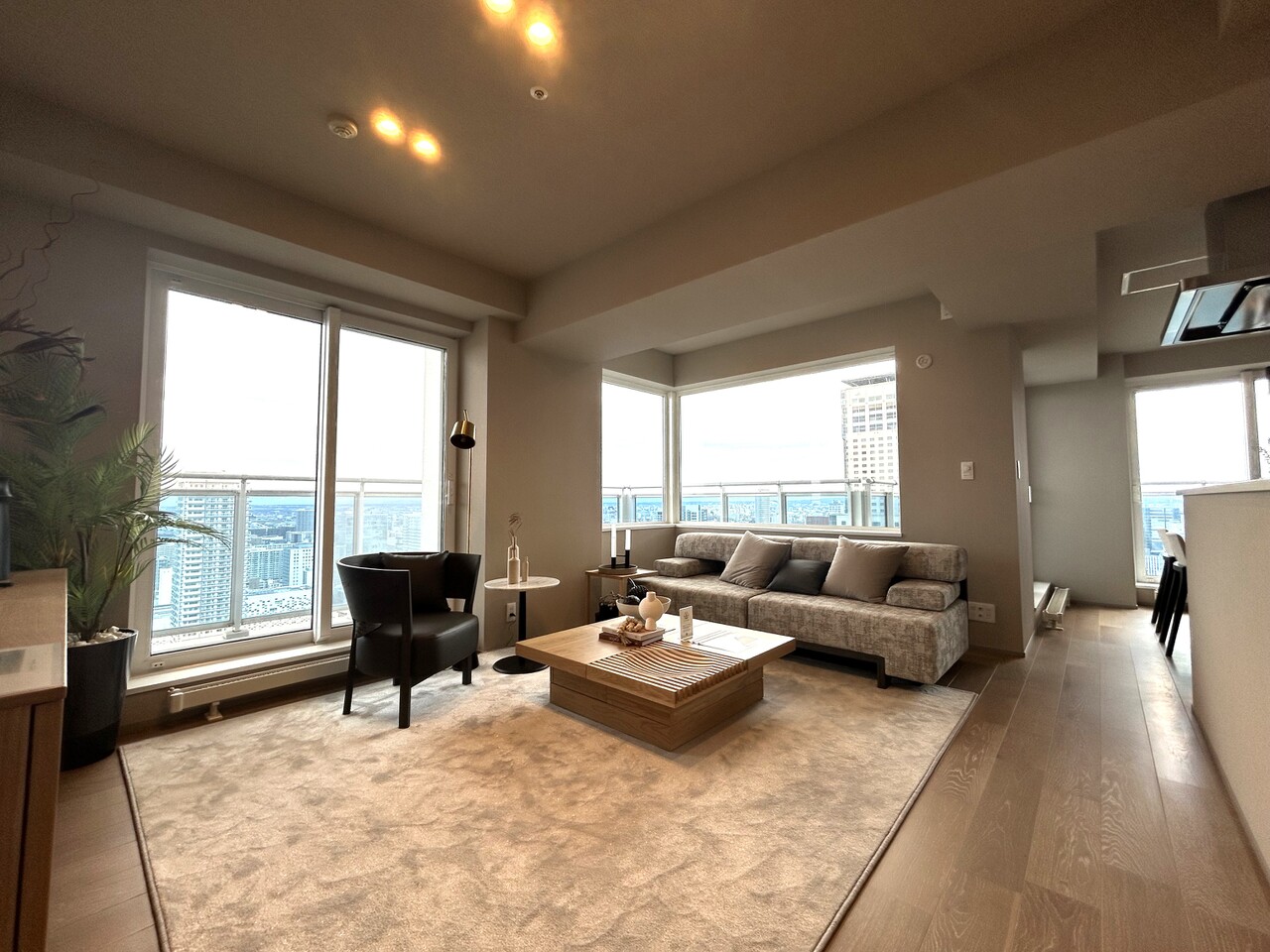 採光部が南側と東側にあり、室内にたっぷりと陽光が差し込みます。通風も良好です。