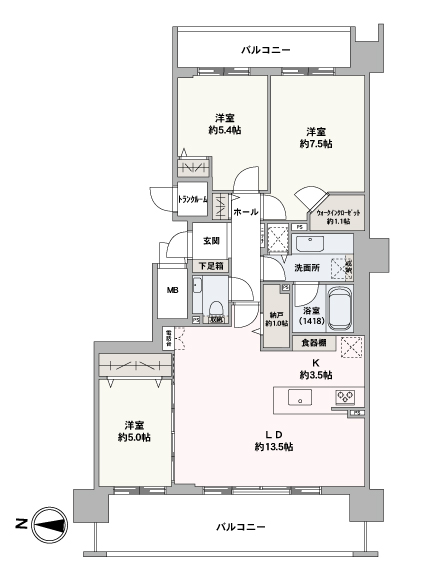 最上階11階住戸、80.36㎡の3LDKのお部屋です。リビングは西向きで陽当たり眺望、風通し良好です。