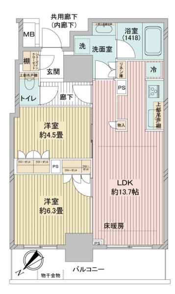 所在階２７階・５７．１９平米
