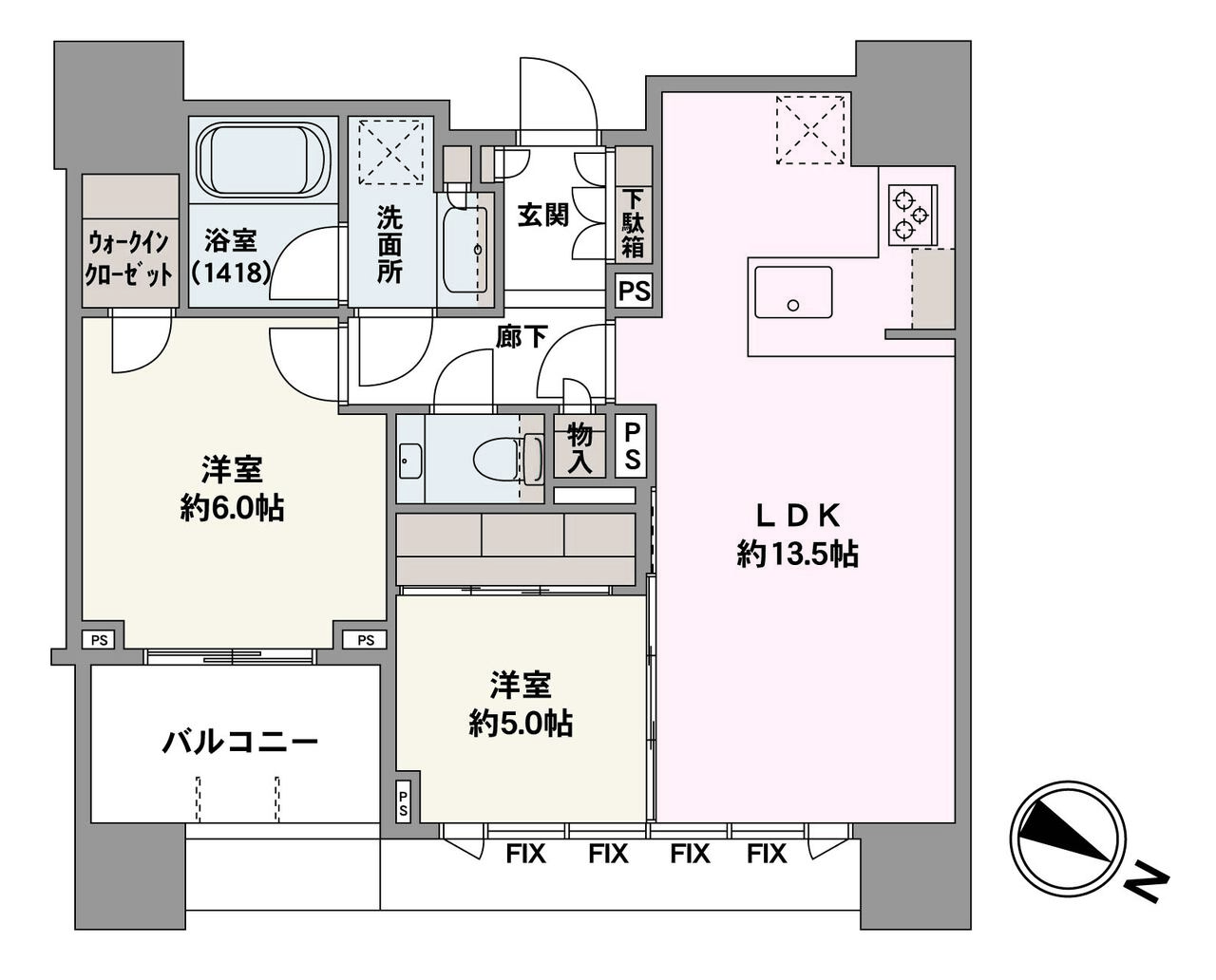 全居室に採光が確保され、自然な明るさが広がる住まい。各洋室や廊下など随所に収納が備わり、住空間を有効に使える設計です。2026年4月にリノベーションが完了しました。