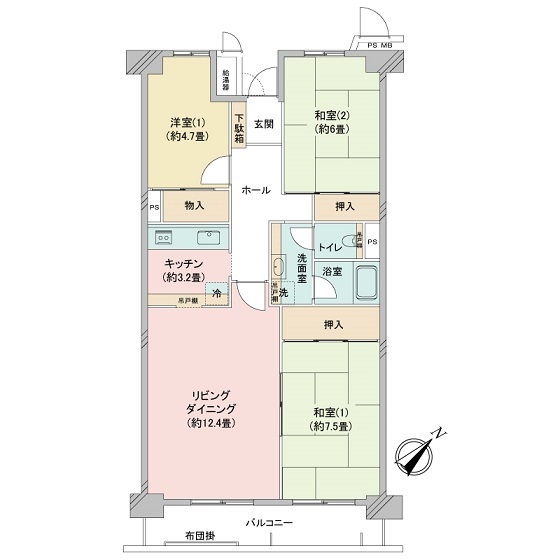 3LDKの使い易い間取りです