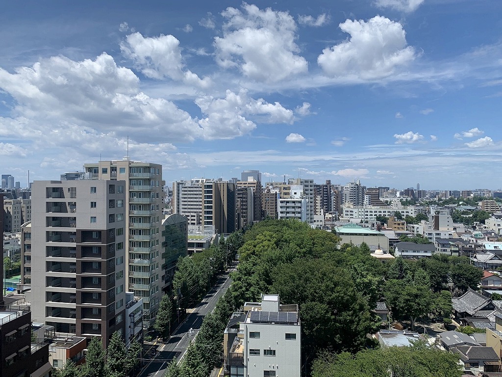 【眺望】地上14階部分につき開放的な景色を望めます。晴天時には、気持ちのよい青空を眺めながらリフレッシュすることができそうです。※眺望は将来に渡って保証するものではありません。
