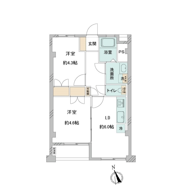 専有面積にはバルコニー面積を含みます。バルコニー面積は不明です。