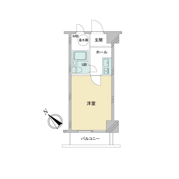 1Kタイプ2階南西向