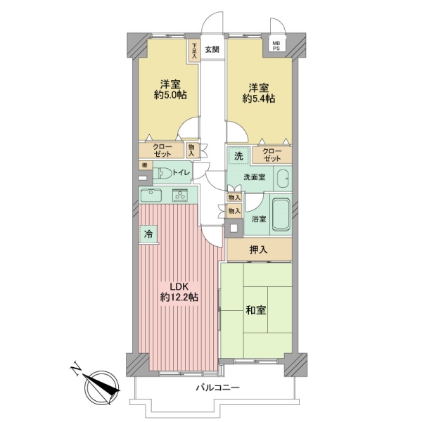3LDKの使い易い間取りです