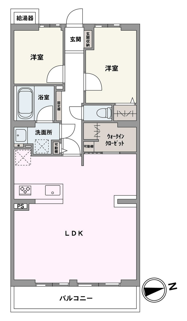 東向きのバルコニーがLD部分に面しており、朝から爽やかな自然光が入りそうです。キッチンはコミュニケーションが取りやすい対面仕様。地上10階部分につき、プライバシーが保たれやすいのも魅力です。