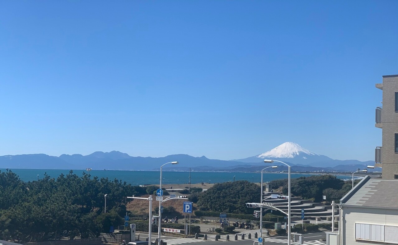 【南西側窓からの眺望】天気のよい日には富士山を望めます。自然豊かな景色を眺めながら、ほっと一息リフレッシュできそうです。※眺望は将来にわたって保証するものではありません。