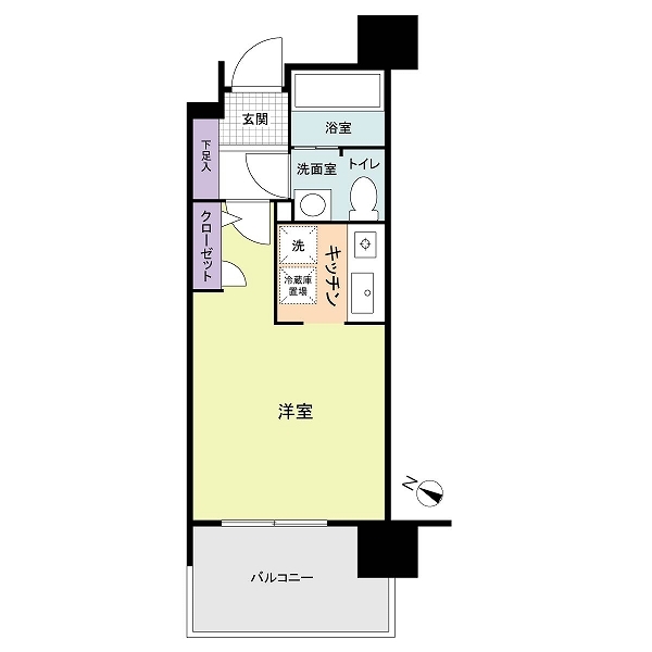 23.40㎡の1Rです。