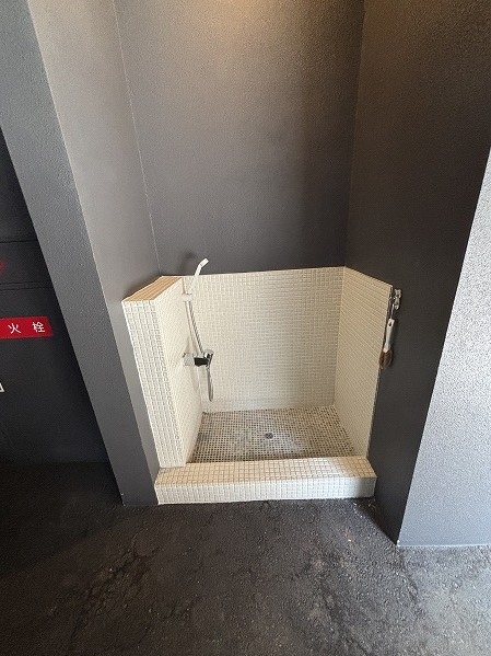ペット足洗い場完備