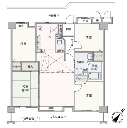 広々とした4LDKのお部屋。全てのお部屋にエアコンの設置が出来ます！