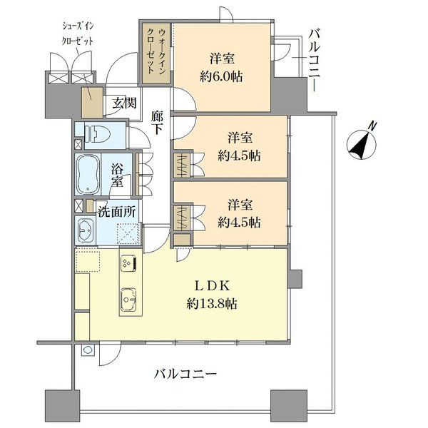 南東向きの角住戸・2面バルコニーです！