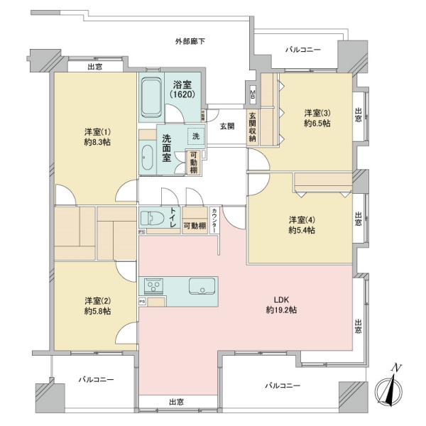 104.94㎡の広々快適な4LDK。