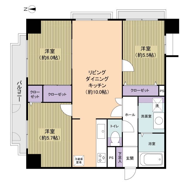 約65.61㎡　3LDK　リフォーム歴有り使用状況良好です