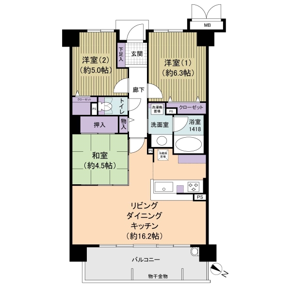 70.33㎡の3LDK　今年リフォームした綺麗なお部屋です