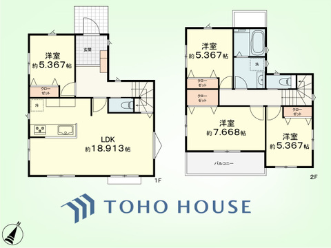 4LDK　土地面積125.86平米、建物面積100.19平米