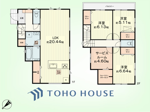 3SLDK　土地面積137.29平米、建物面積103.51平米