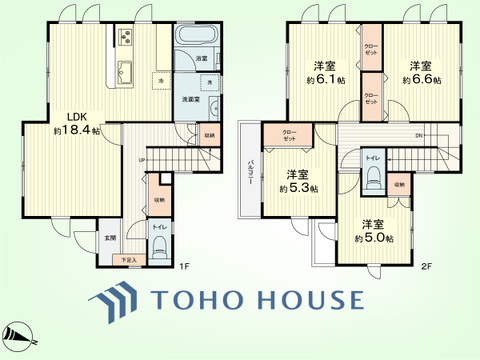 4LDK　建物面積102.68平米、土地面積113.97平米