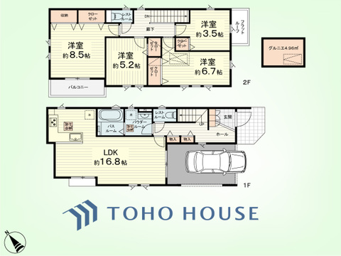 4LDK+グルニエ　土地面積100.65平米、建物面積116.55平米