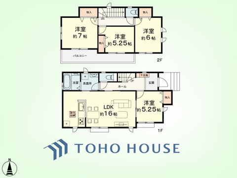 4LDK　土地面積168.28平米、建物面積95.22平米