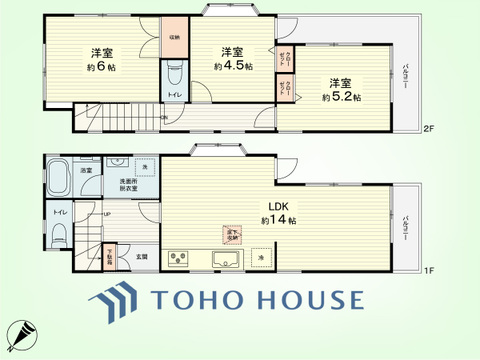 4DK　土地面積70.68平米、建物面積84.64平米