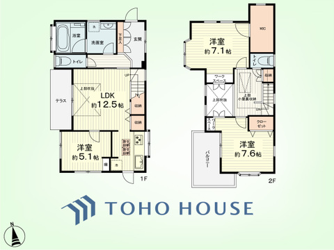 3LDK+小屋裏収納　建物面積89.43平米、土地面積125.23平米