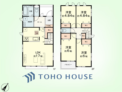 4LDK　土地面積129.43平米、建物面積93.77平米