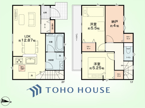 2SLDK　土地面積82.58平米、建物面積65.81平米
