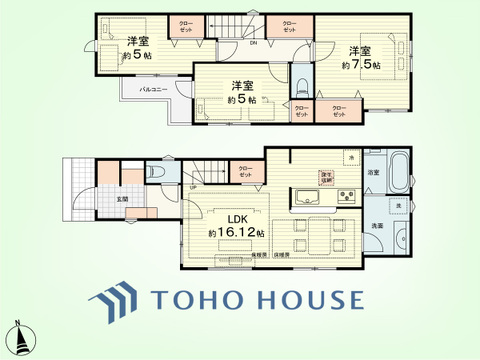 3LDK　土地面積108.46平米、建物面積83.42平米