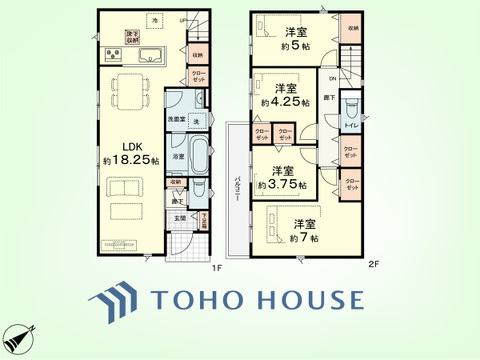 4LDK　土地面積110.07平米、建物面積87.48平米