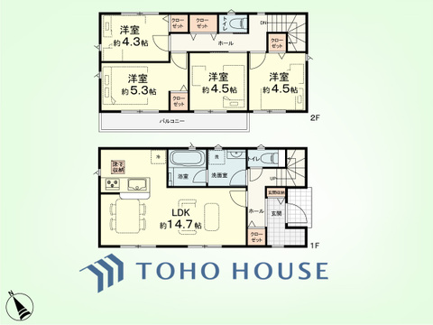 4LDK　土地面積110.04平米、建物面積83.42平米
