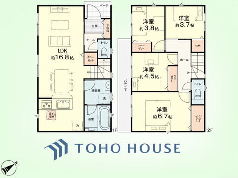 4LDK　土地面積110.04平米、建物面積83.42平米