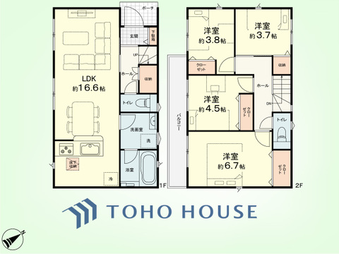 4LDK　土地面積110.05平米、建物面積83.02平米