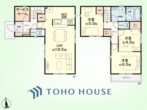 3SLDK　建物面積84.24平米、土地面積109.81平米