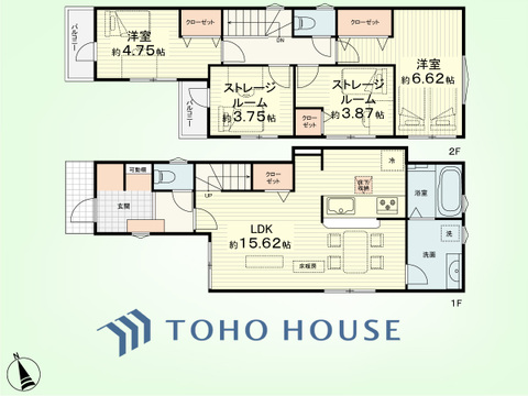 2SLDK+S　土地面積108.31平米、建物面積83.42平米