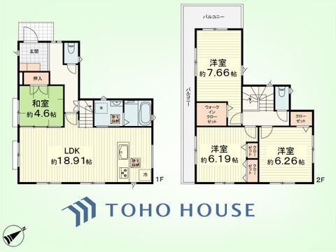 4LDK　土地面積150.64平米、建物面積102.05平米
