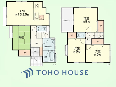 4LDK　土地面積103.40平米、建物面積92.33平米