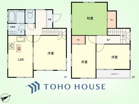 4LDK　土地面積70.1平米、建物面積76.94平米