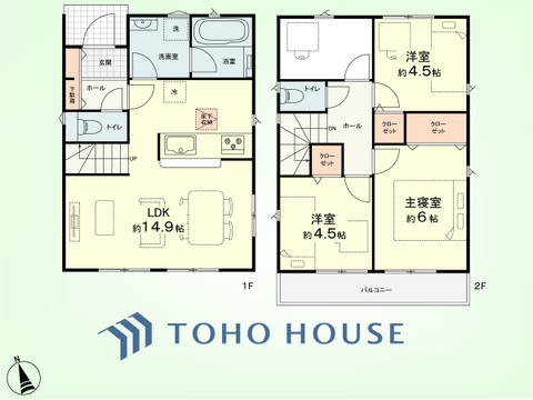 3LDK+テレワークルーム　土地面積99.61平米、建物面積76.14平米