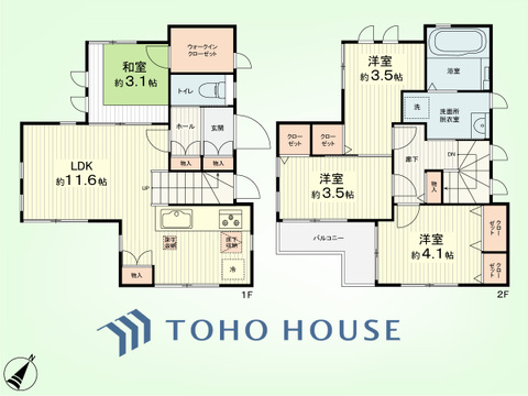 4LDK　土地面積82.80平米、建物面積66.10平米