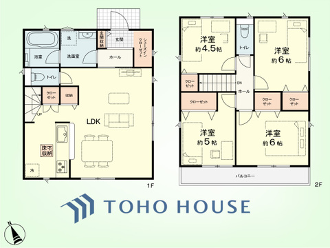 4LDK　土地面積90.02平米、建物面積90.72平米