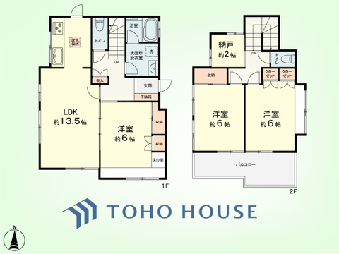 3SLDK+小屋裏収納　土地面積105.10平米、建物面積87.32平米