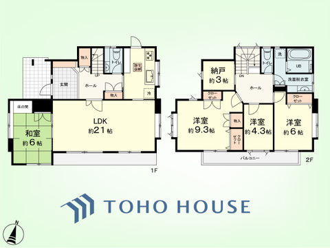 4SLDK　土地面積181.57平米、建物面積124.62平米