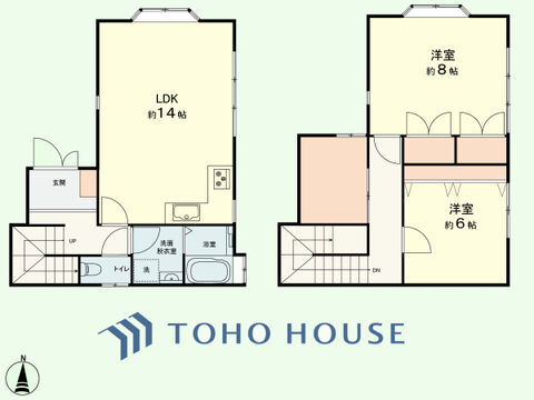 2LDK　土地面積83平米、建物面積75.61平米