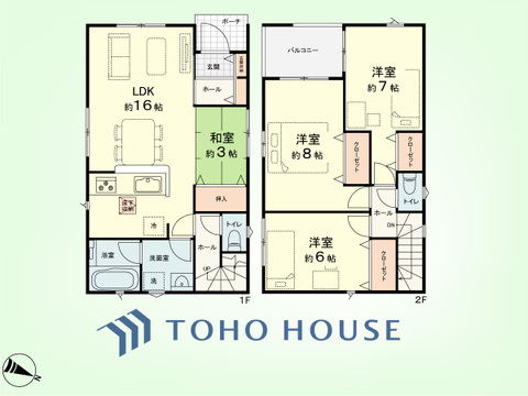 3LDK+畳コーナー　土地面積127.04平米、建物面積90.72平米