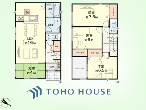 3LDK+畳コーナー　土地面積130平米、建物面積90.72平米