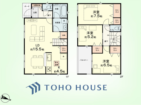 3LDK　土地面積125.46平米、建物面積89.1平米
