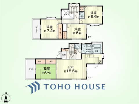 4LDK+小屋裏収納　土地面積112.49平米、建物面積99.77平米